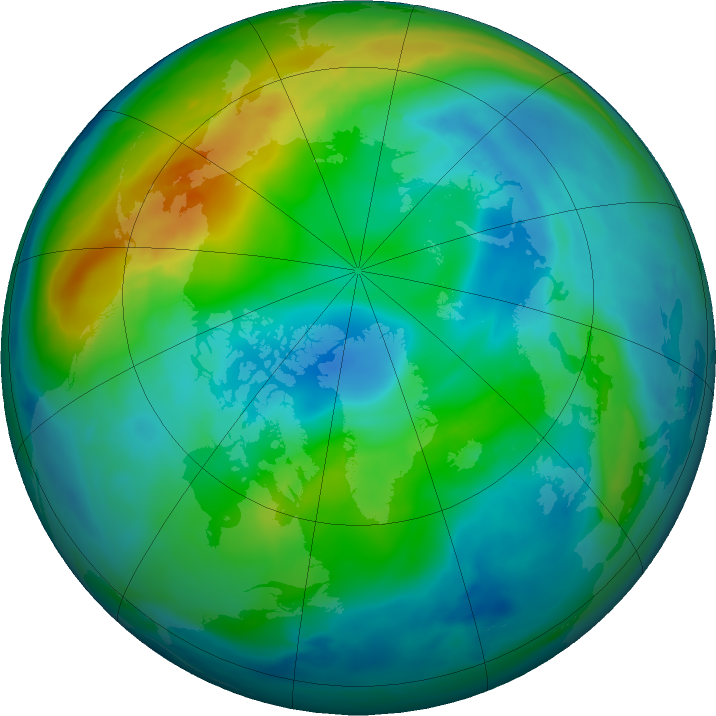 Arctic ozone map for 05 November 2021